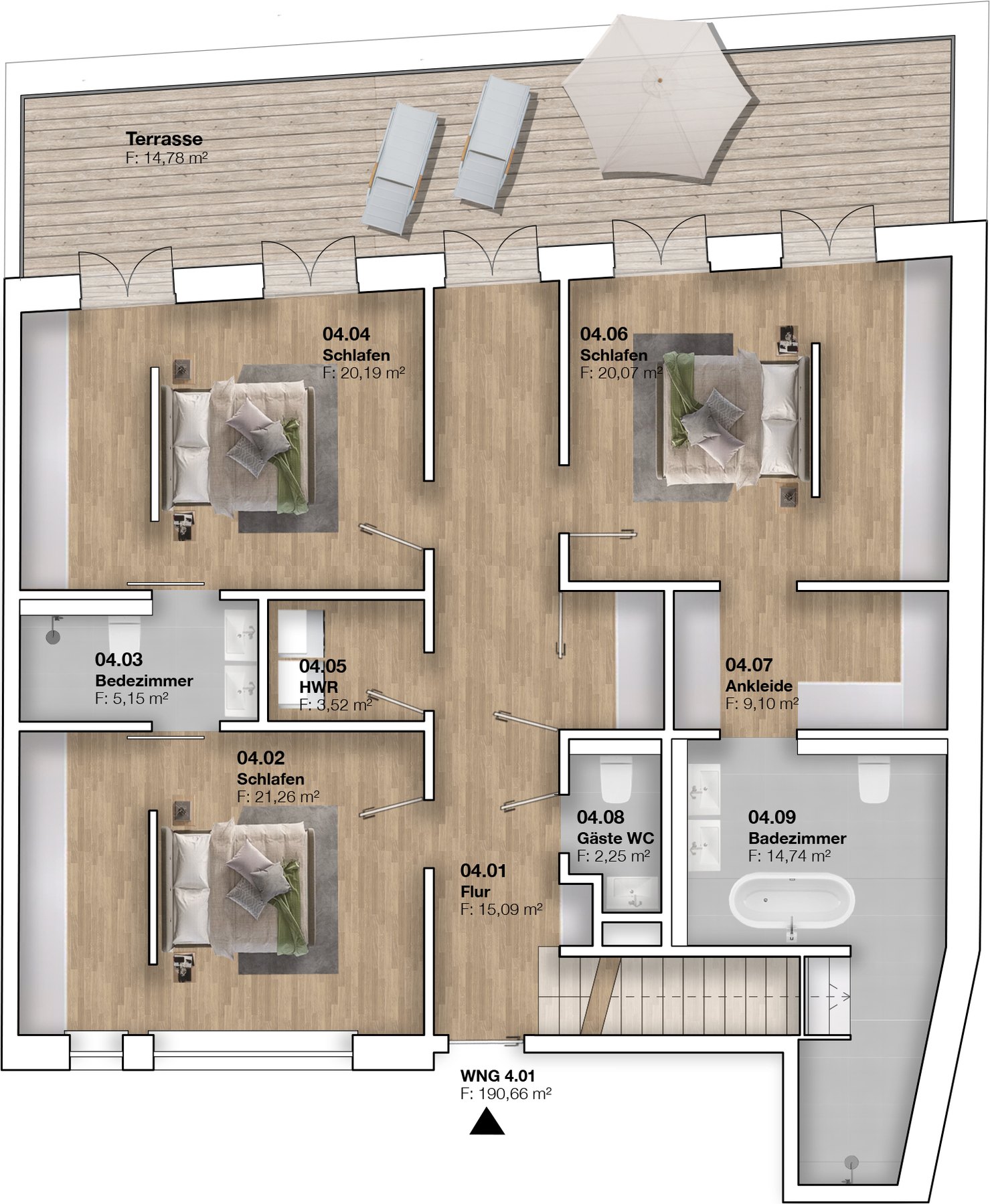 Grundriss der Wohnung 4.01