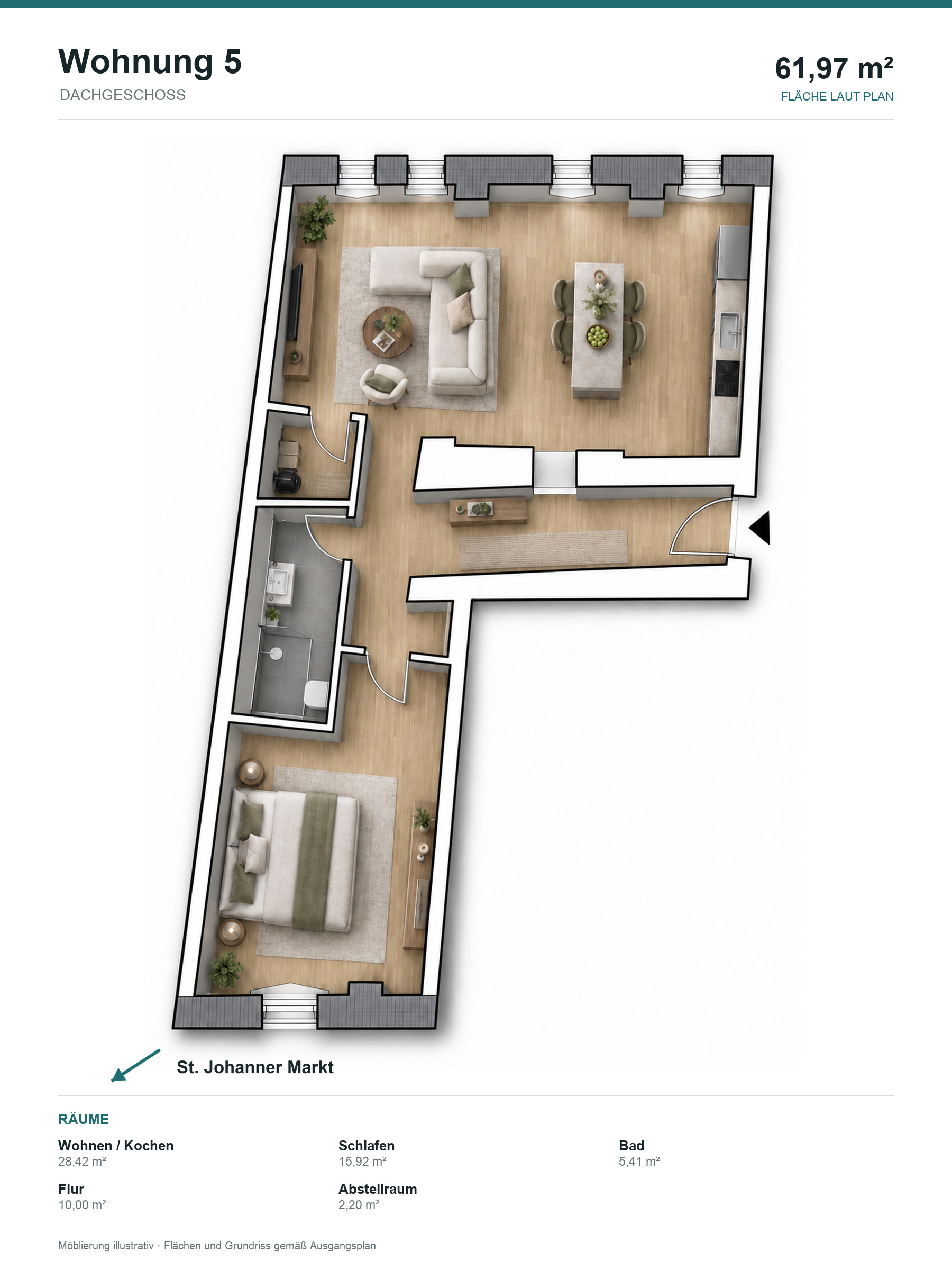 Grundriss der Wohnung 5
